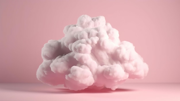 Un sereno cloudscape bianco contro un cielo rosa tenue Generative ai