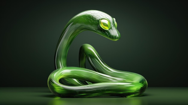 Un serpente verde nello stile moderno
