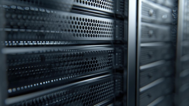 Un server di computer con uno sfondo blu e viola Generare immagine AI