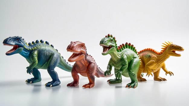 Un set di dinosauri di plastica