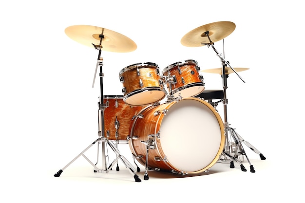 Un set di tamburi con uno sfondo bianco