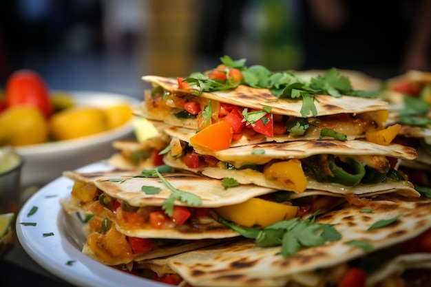 Un shot di quesadilla servito a un fondo comunitario.