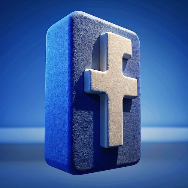 un simbolo blu e bianco con una croce bianca su Facebook logo Facebook