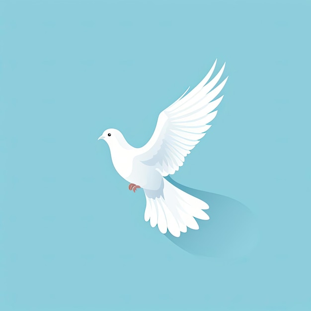 un simbolo di colomba bianca su sfondo blu
