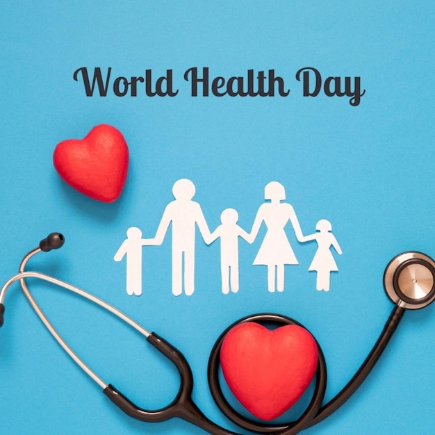 un simbolo di cuore con un cuore che dice giornata mondiale della salute