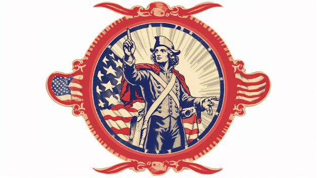 Un simbolo mostra Cristoforo Colombo che agita il braccio nello stile dell'iconografia americana HD