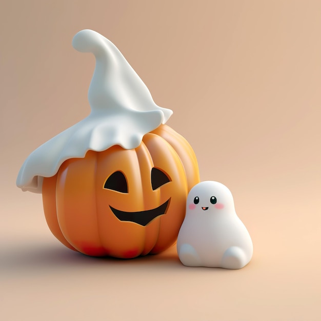 Un simpatico fantasmino e una zucca