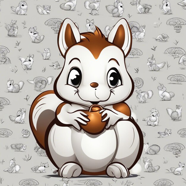 Un simpatico personaggio dei cartoni animati di scoiattolo 3d