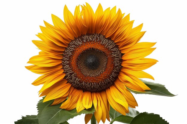 Un singolo girasole in piena fioritura