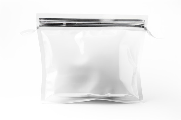 un singolo sacchetto Ziplock isolato su sfondo bianco
