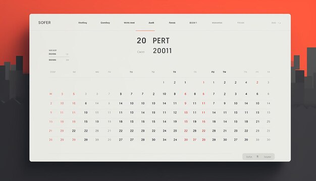 Un sito web relativo a un calendario in cui gli utenti possono visualizzare le date con un design minimalista