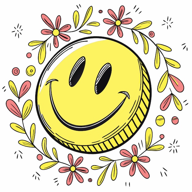 un smiley giallo con un smiley disegnato su di esso