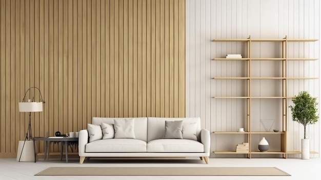 Un soggiorno con un divano e una parete con un pannello di legno che dice "la parola casa".