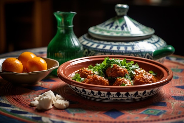 Un sontuoso pasto marocchino servito caldo