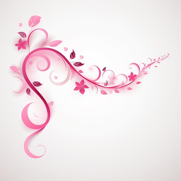 Un sorprendente nastro rosa isolato su bianco Un disegno drammatico e potente