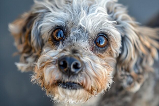 Un sorprendente primo piano di un Dandie Dinmont Terrier con AI generativa