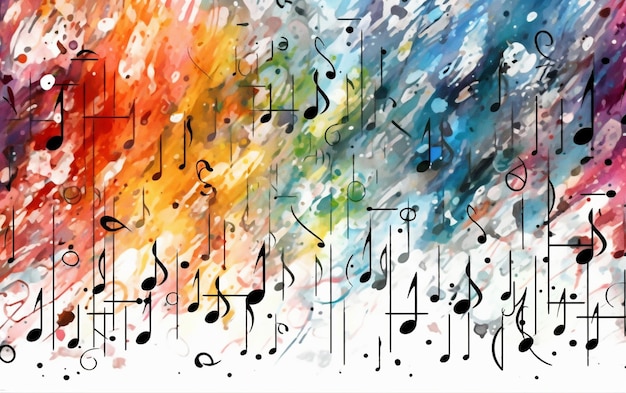 Un sottofondo musicale colorato con note musicali.