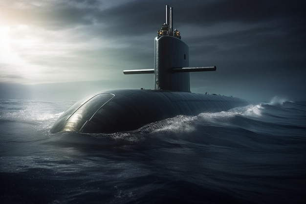 un sottomarino nucleare che si muove sott'acqua