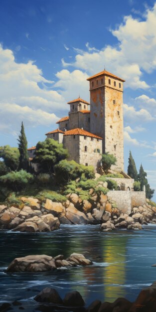 Un stupendo castello d'acqua ispirato ad Adi Granov e ai paesaggi mediterranei