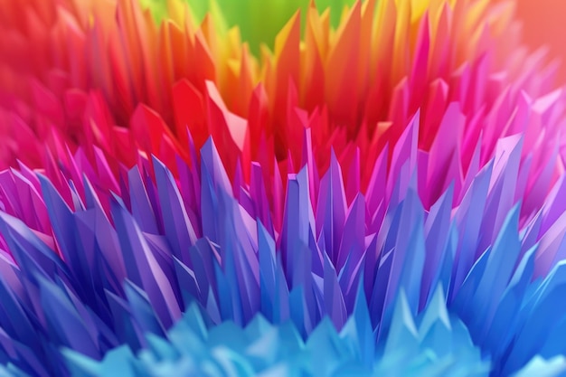 Un stupendo rendering 3D di uno spettro multicolore astratto