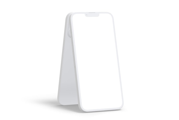 Un supporto telefonico bianco con uno sfondo bianco.