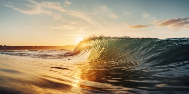 Un surfista cavalca un'onda nell'oceano.