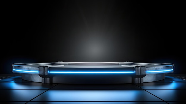 un tablet con una luce led blu su di esso