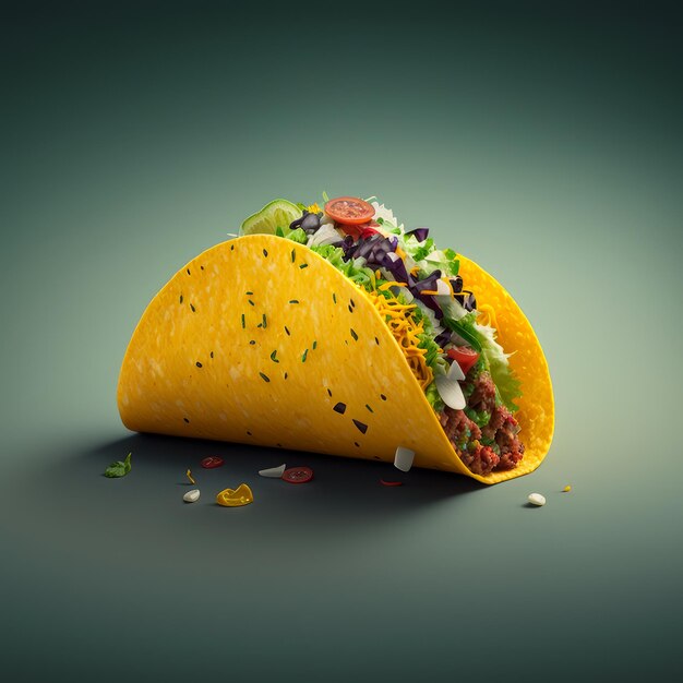 Un taco che ha molti condimenti diversi