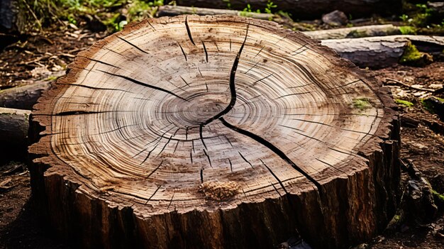 Un taglio di un vecchio albero