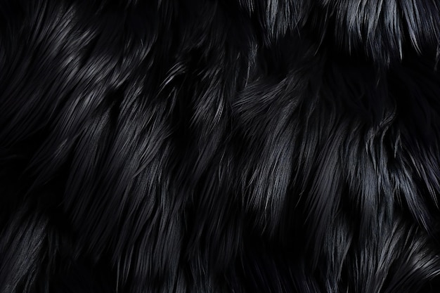 Un tappeto nero con uno spessore di pelliccia.