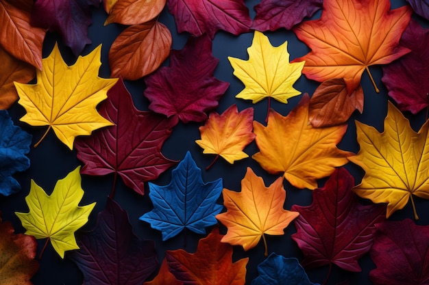 Un tappeto vibrante 32 layout creativi di foglie autunnali colorate