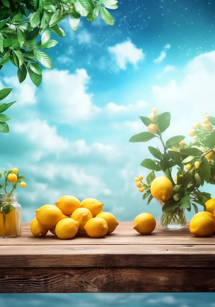 Un tavolo con limoni e un barattolo di limoni