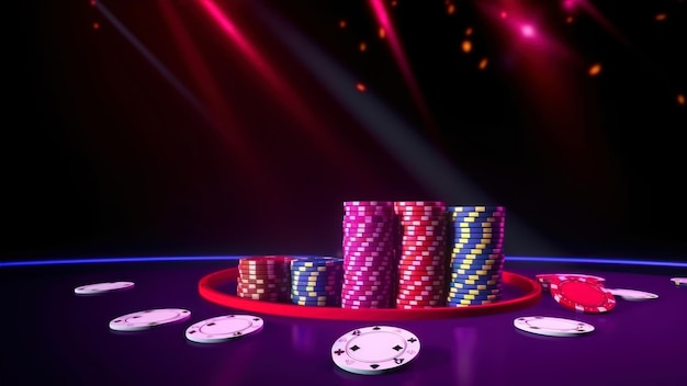 Un tavolo da casinò con fiches da poker sopra