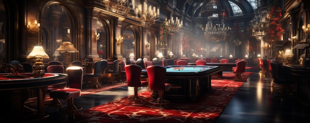 Un tavolo di giocatori in un casinò di lusso AI generativa