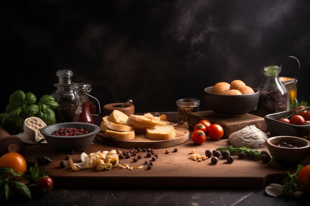 Un tavolo pieno di cibo tra cui una varietà di verdure