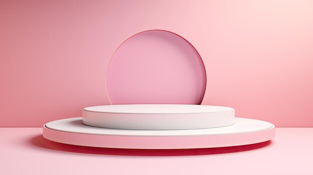 un tavolo rosa con un vassoio bianco su di esso