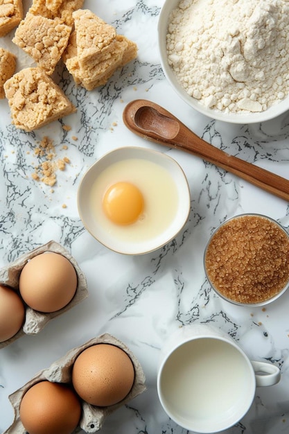 un tavolo sormontato da ciotole di cibo e un cucchiaio di legno