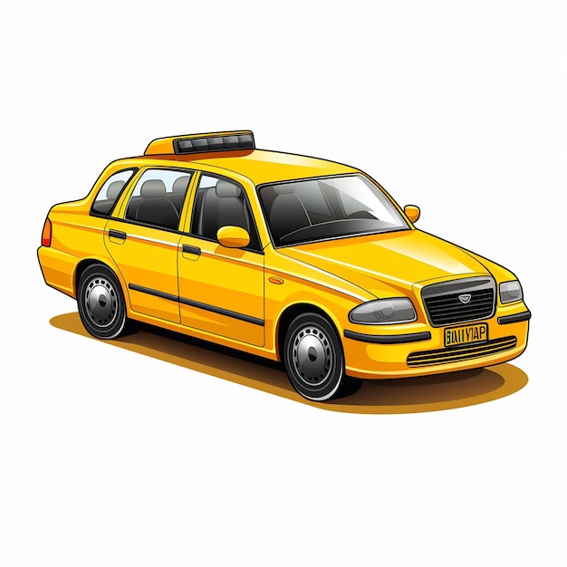 un taxi giallo con una targa che dice taxi su di esso