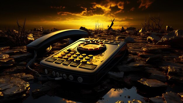 un telefono a terra