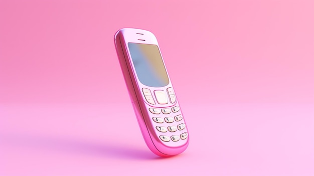 Un telefono Nokia rosa con schermo rosa e sfondo rosa