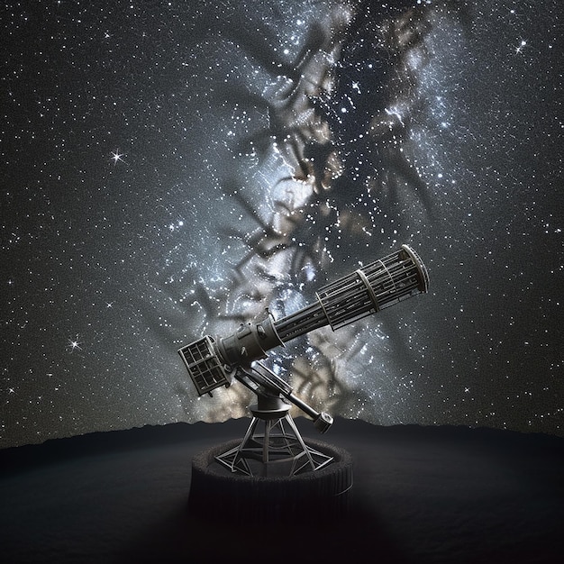 Un telescopio con sopra la scritta stelle