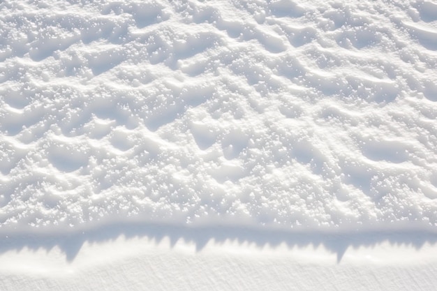 Un terreno innevato con l'ombra di un segno sopra.