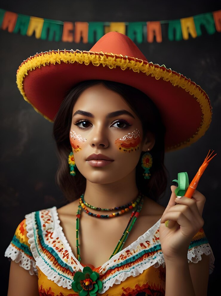 un teschio con un sombrero è decorato con fiori