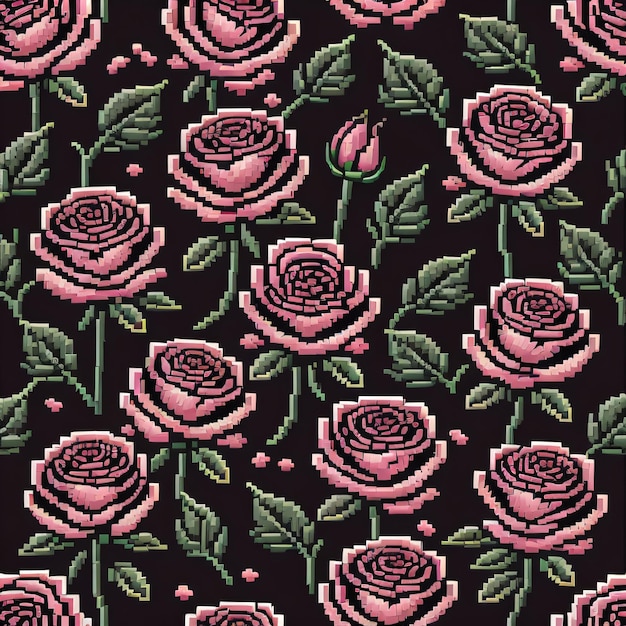 Un tessuto con sopra delle rose rosa.