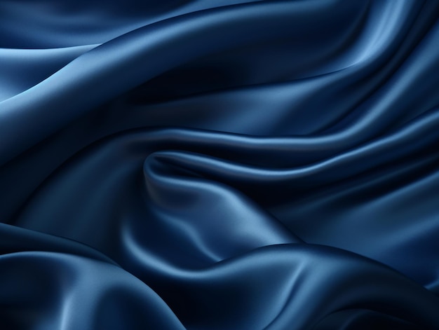un tessuto di seta blu con pieghe