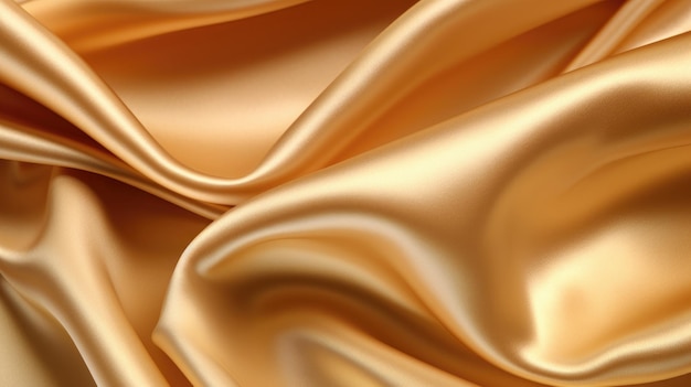 Un tessuto di seta dorata con un'onda morbida.