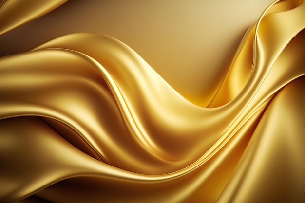 Un tessuto di seta dorata con un'onda morbida.