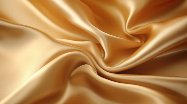Un tessuto di seta dorata con una morbida onda di luce.