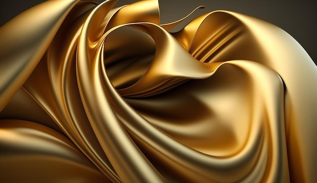 Un tessuto di seta dorata è circondato da un gran numero di curve.