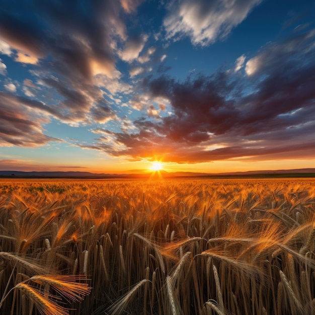 Un tramonto su un campo